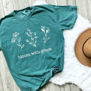 Bloom with grace Spring Botanical T Shirt Tee